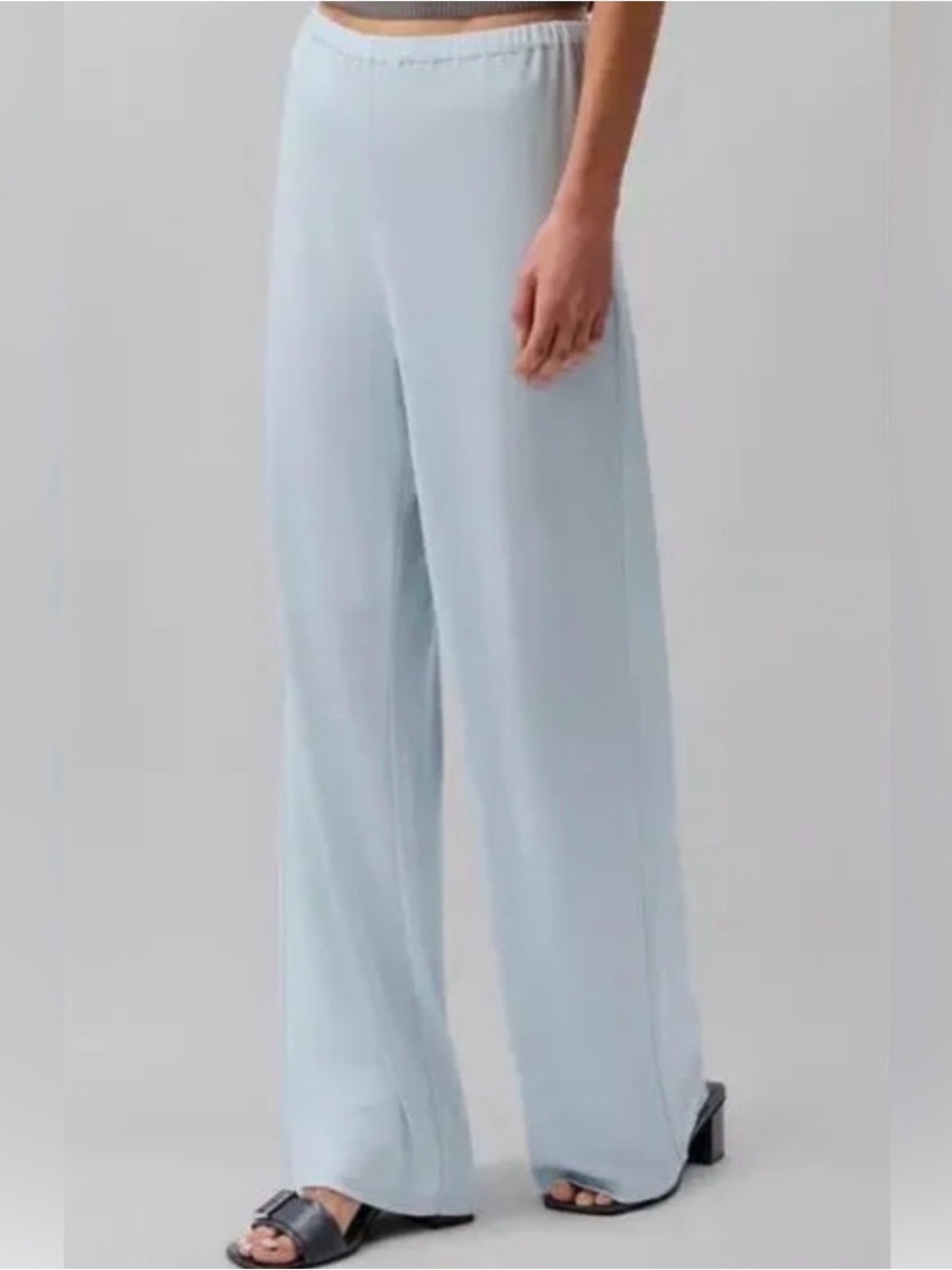 Calvin Klein light cloud blue lounge wear luxury relaxed wide pants large NWT